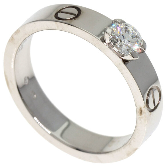 CARTIER 18k Silver Diamond Love Ring #50 - Picture 11 of 11